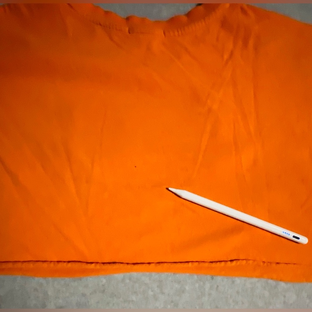 Forever 21 No Drama 3D PVC Patch Orange Crop Top L Embossed Graphic Streetwear - Picture 4 of 5